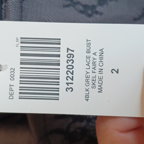 Hot topic COSMIC AURA SKELETON FAIRY LACE THIN STRAPS ZIP CLOSURE HANKY HEM - Picture 11 of 17